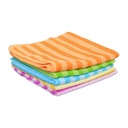 5-Pack Multicolor Striped Cotton Washcloths - Soft, Absorbent Cleaning Cloths for Kitchen, Bathroom, and More