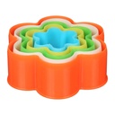 5-Piece Flower-Shaped Cookie Cutter Set – Multicolored Plastic Dough Cutters for Baking and Crafting