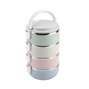 Stackable 4-Layer Stainless Steel Bento Lunch Box with Handle - Portable Thermal Food Container for Adults & Kids