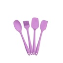 Lavender Silicone Utensil Set: 4-Piece Heat-Resistant Baking & Cooking Utensils with Spoon, Spatula, Pastry Brush, and Spreader