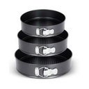 3-Piece Non-Stick Springform Round Cake Pan Set - 22cm, 24cm, & 26cm Baking Tins for Cheesecakes, Desserts & More