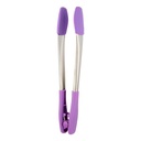 Lavender Purple Silicone-Tipped Stainless Steel Tongs - Kitchen Cooking Utensils for Grilling, Serving, and Baking