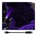 USB Star Projector Night Light for Car, Home, and Party - Purple LED Ambient Lighting with Flexible Gooseneck