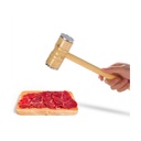 Premium Bamboo Meat Tenderizer Hammer with Stainless Steel Spikes for Effortless Meat Preparation