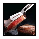 Stainless Steel Steak Spatula Tongs - Grilling & Cooking Tongs for Meat, Fish, Burgers, and More
