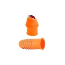 Orange Silicone Garlic Peeler Finger Protector with Stainless Steel Blade - Easy Garlic Cleaning Tool for Kitchen