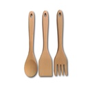 Natural Beechwood Cooking Utensil Set: Wooden Spoon, Spatula, and Fork – Eco-Friendly Kitchen Tools