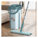 Effortless Spin Mop and Bucket System with Microfiber Flat Mop Head for Easy Floor Cleaning