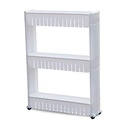 White 3-Tier Rolling Slim Storage Organizer for Kitchen, Bathroom, and Pantry