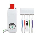 Automatic Toothpaste Dispenser and 5-Toothbrush Holder Set - Wall Mount Bathroom Organizer for Family