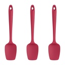 Red Silicone Spatula Set of 3 - Heat Resistant Cooking Utensils for Baking, Mixing, and Serving